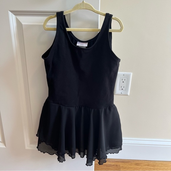 Capezio Double Layer Skirt Tank Dance Dress Black Size L - Picture 1 of 3